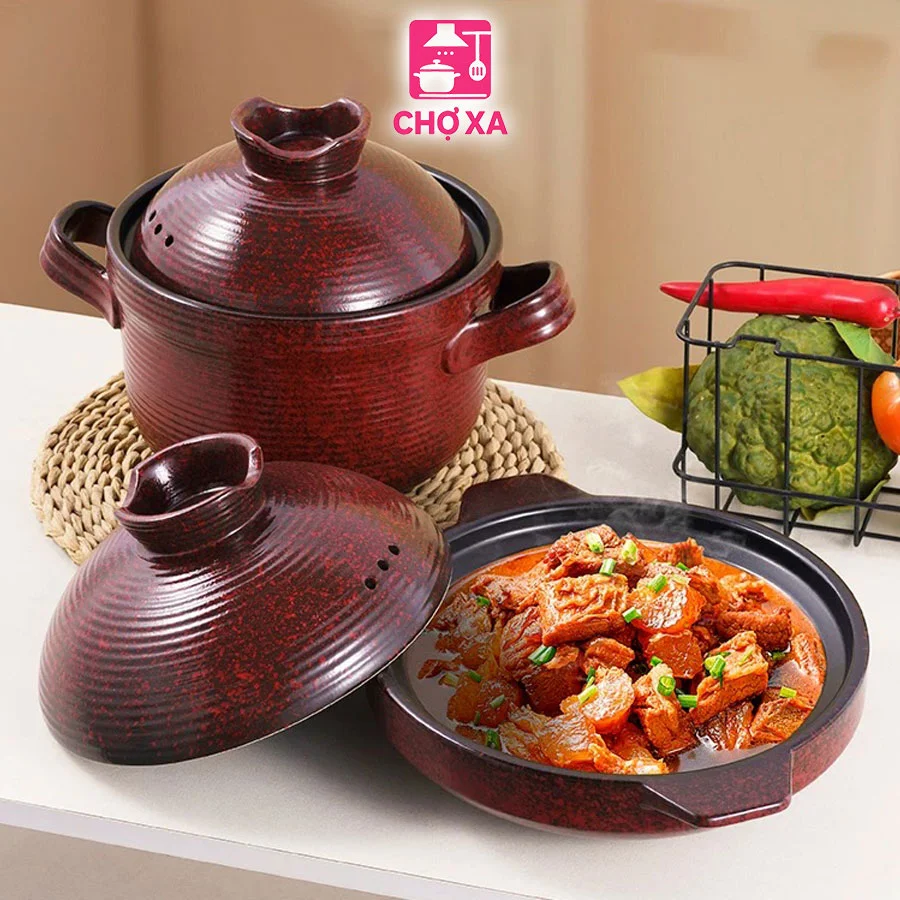 Nồi Đất Sứ Vân Đỏ